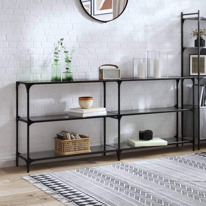 Konsolbord Med Glasskiva 118,5X30X81 Cm Stål