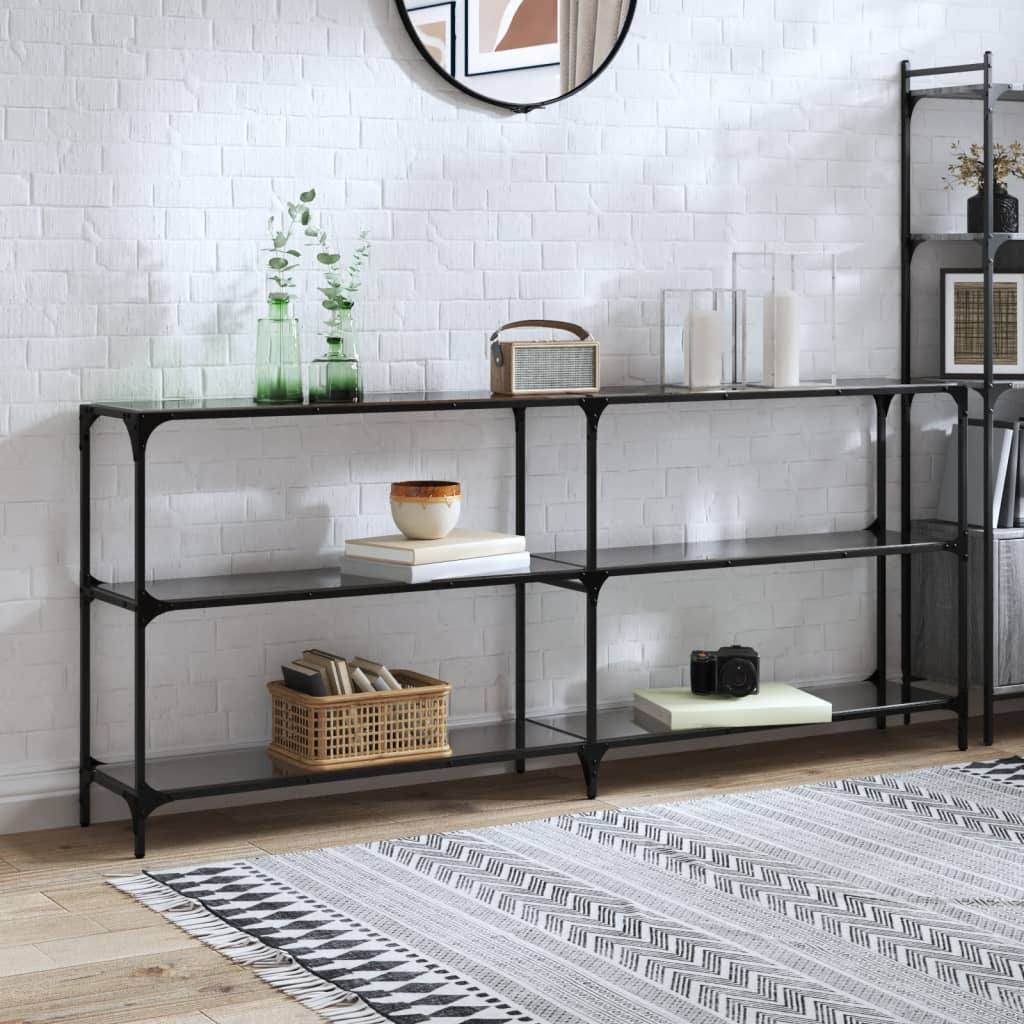 Konsolbord Med Glasskiva 118,5X30X81 Cm Stål