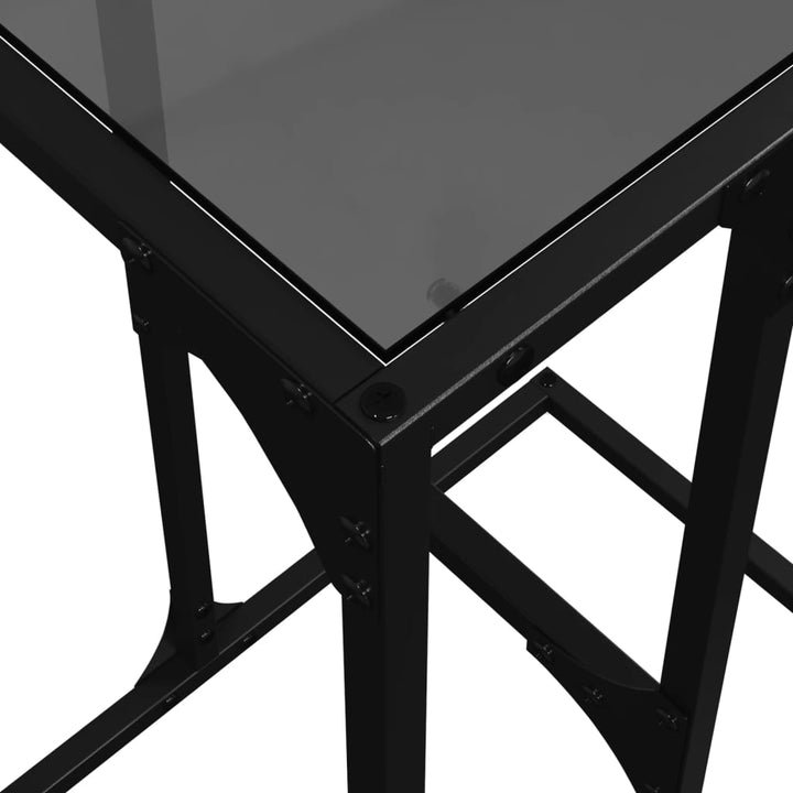 Sidobord Med Glasskiva 40X30X61,5 Cm Stål