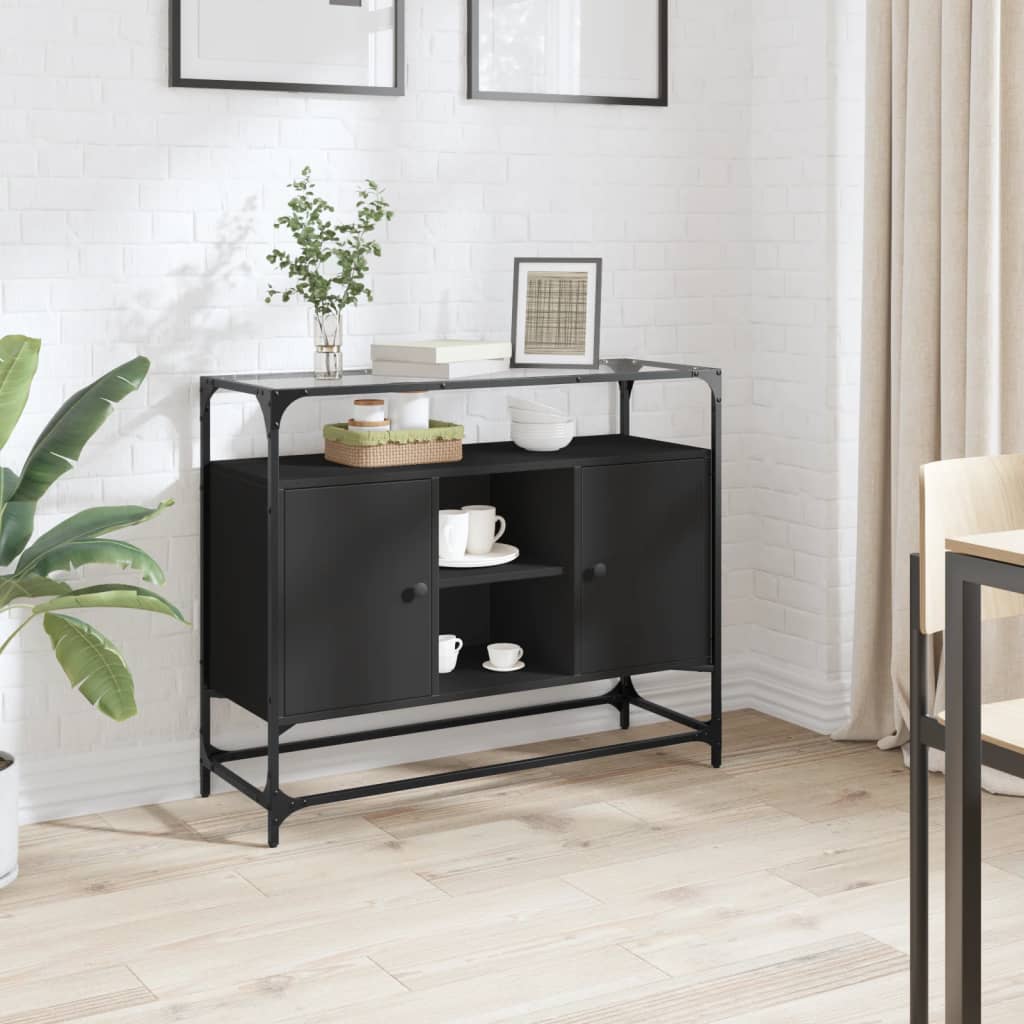 Skänk Med Glasskiva Sonoma-Ek 98X35X81 Cm Konstruerat Trä