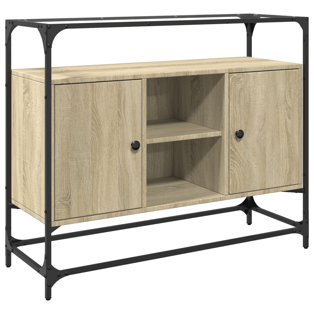 Skänk Med Glasskiva Sonoma-Ek 98X35X81 Cm Konstruerat Trä