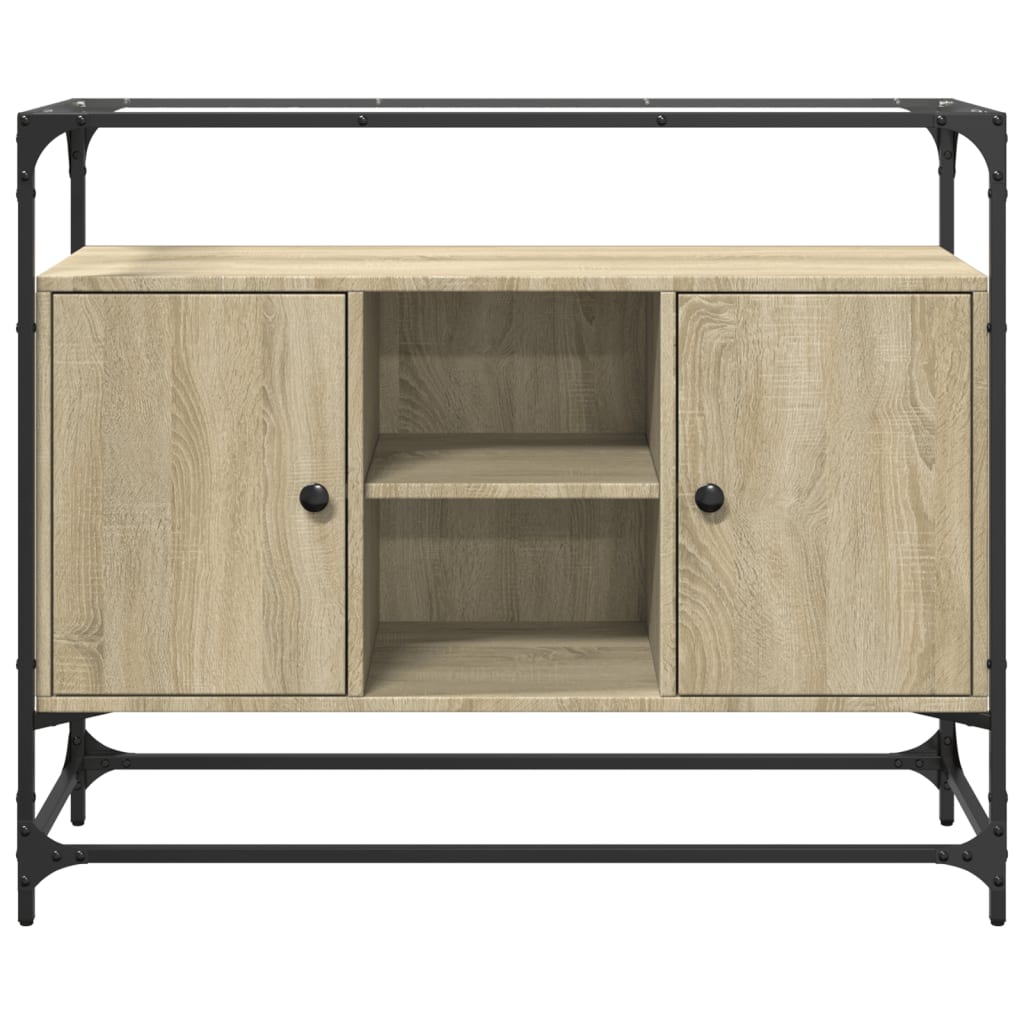 Skänk Med Glasskiva Sonoma-Ek 98X35X81 Cm Konstruerat Trä
