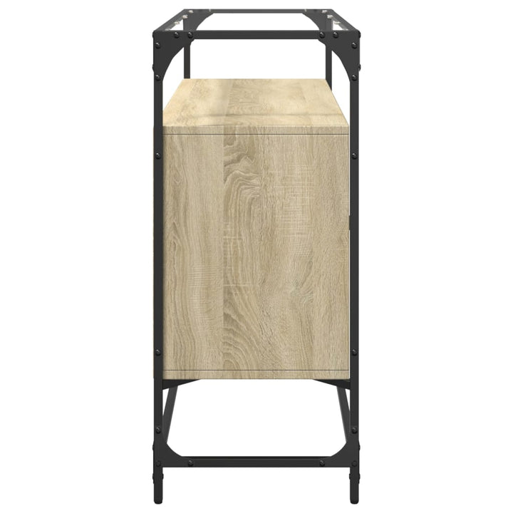 Skänk Med Glasskiva Sonoma-Ek 98X35X81 Cm Konstruerat Trä