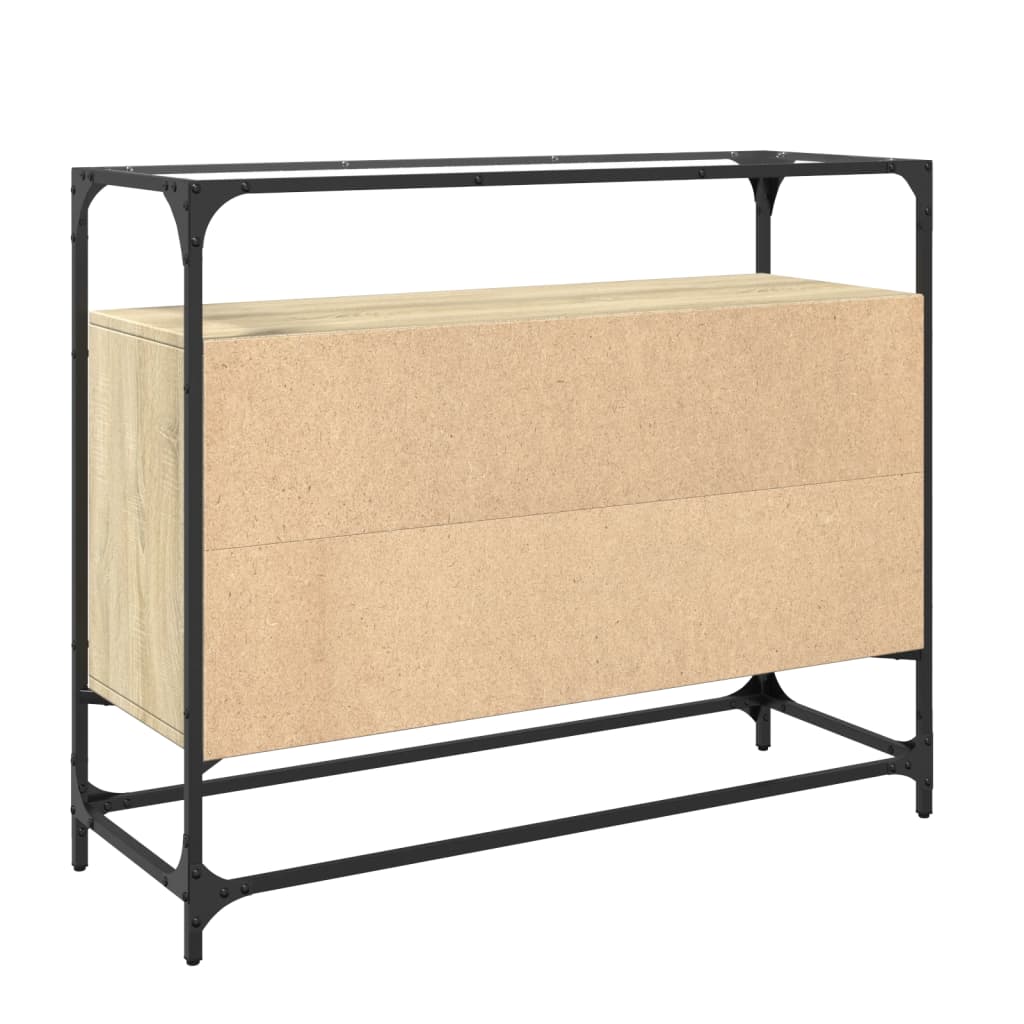 Skänk Med Glasskiva Sonoma-Ek 98X35X81 Cm Konstruerat Trä