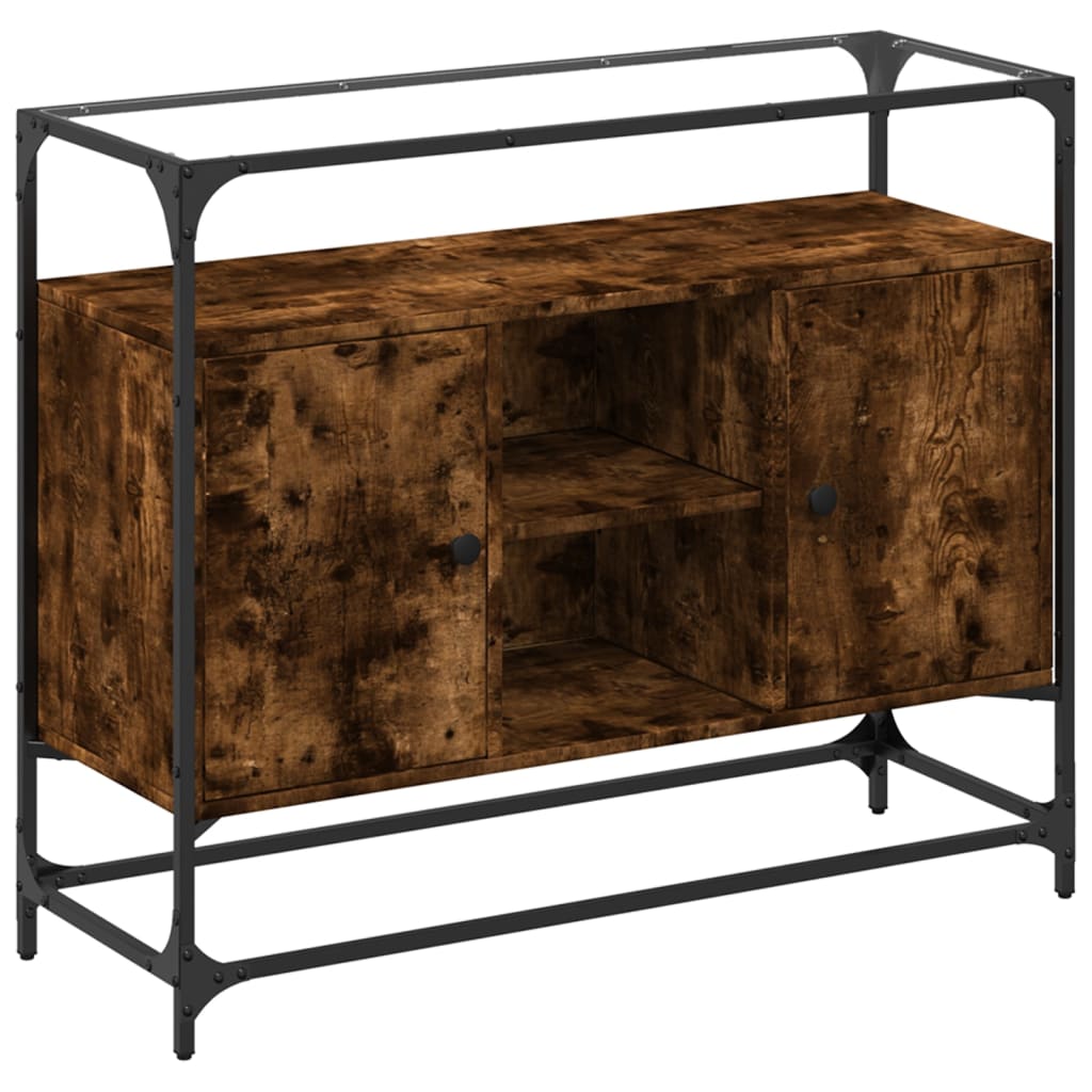 Skänk Med Glasskiva 98X35X81 Cm Konstruerat Trä