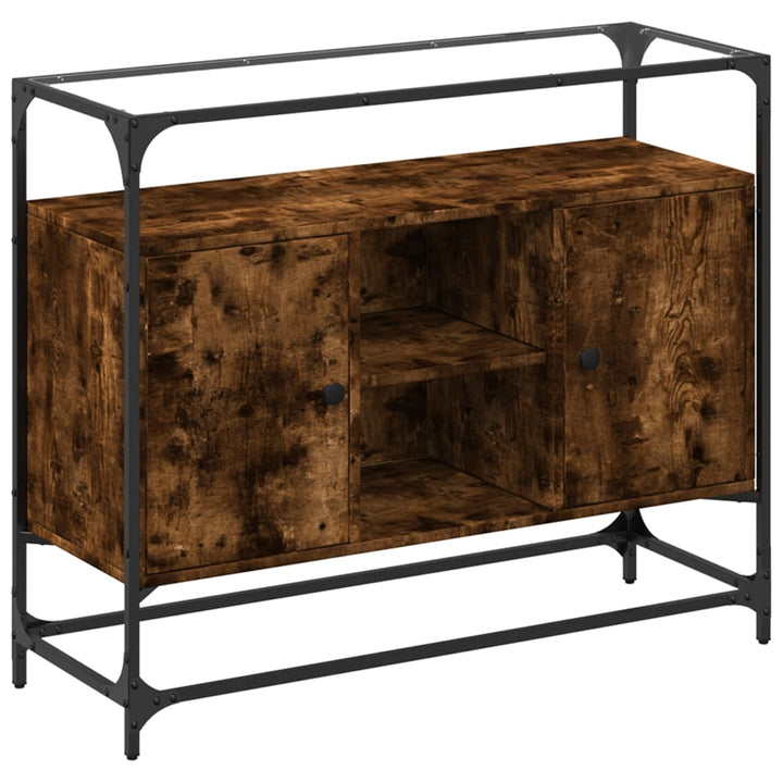 Skänk Med Glasskiva 98X35X81 Cm Konstruerat Trä