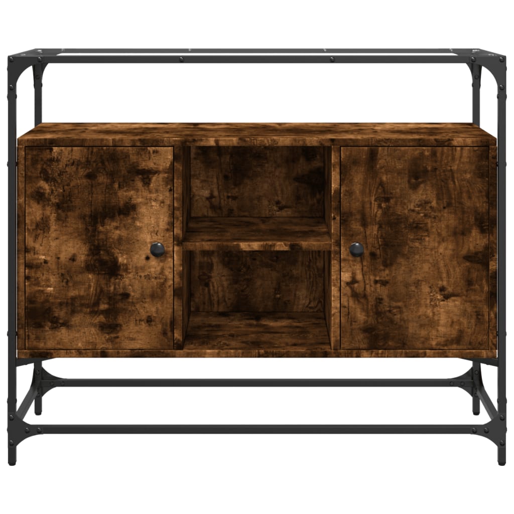 Skänk Med Glasskiva 98X35X81 Cm Konstruerat Trä