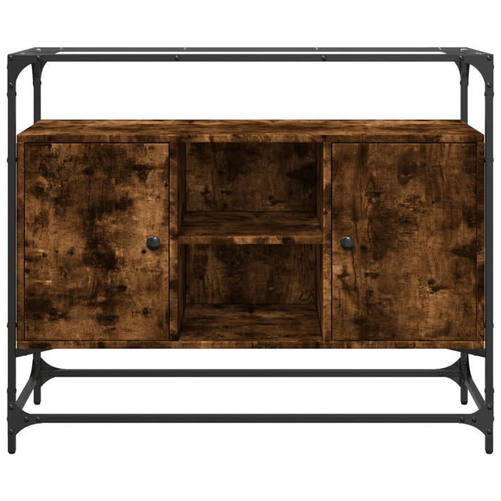 Skänk Med Glasskiva 98X35X81 Cm Konstruerat Trä