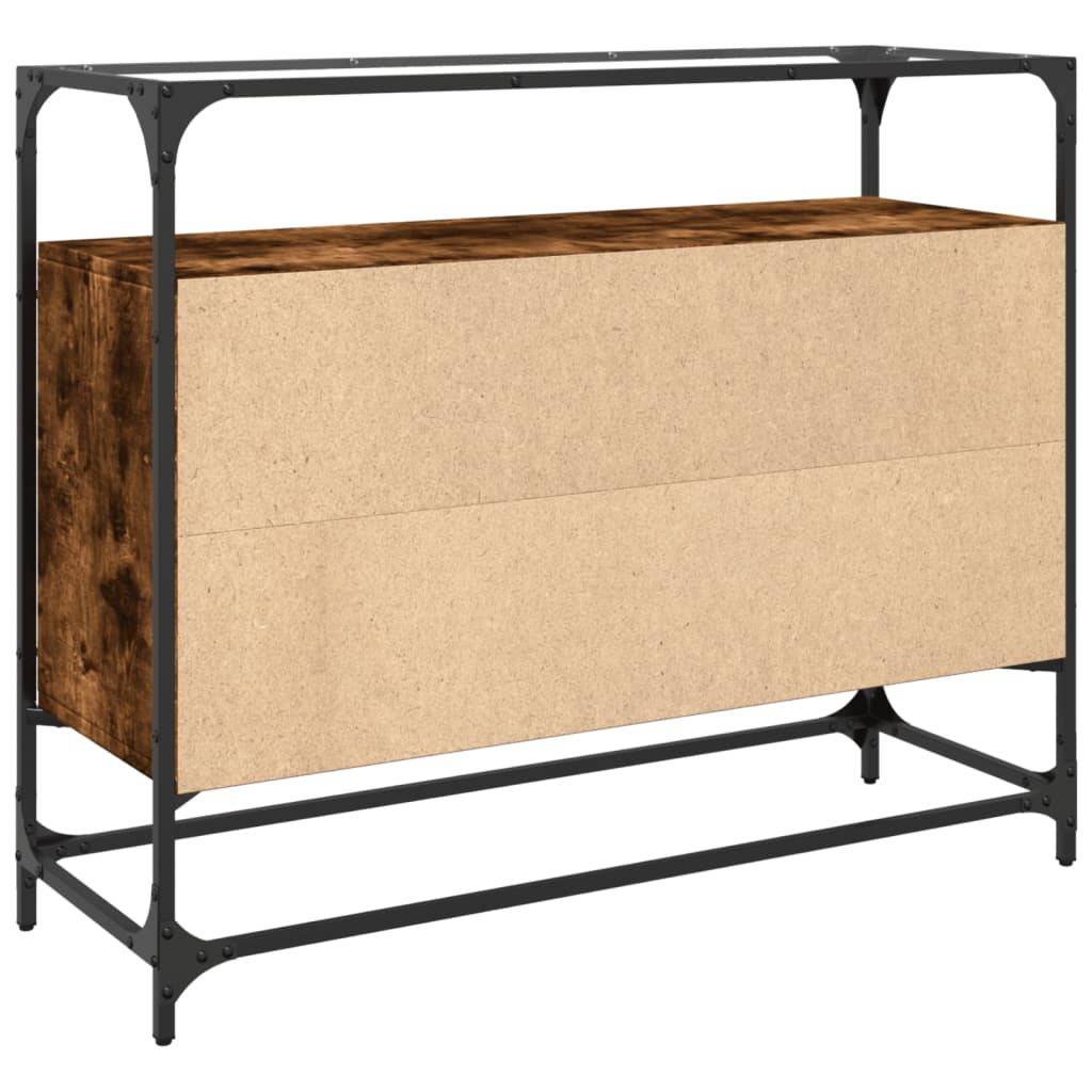 Skänk Med Glasskiva 98X35X81 Cm Konstruerat Trä