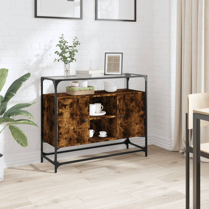Skänk Med Glasskiva Sonoma-Ek 98X35X81 Cm Konstruerat Trä