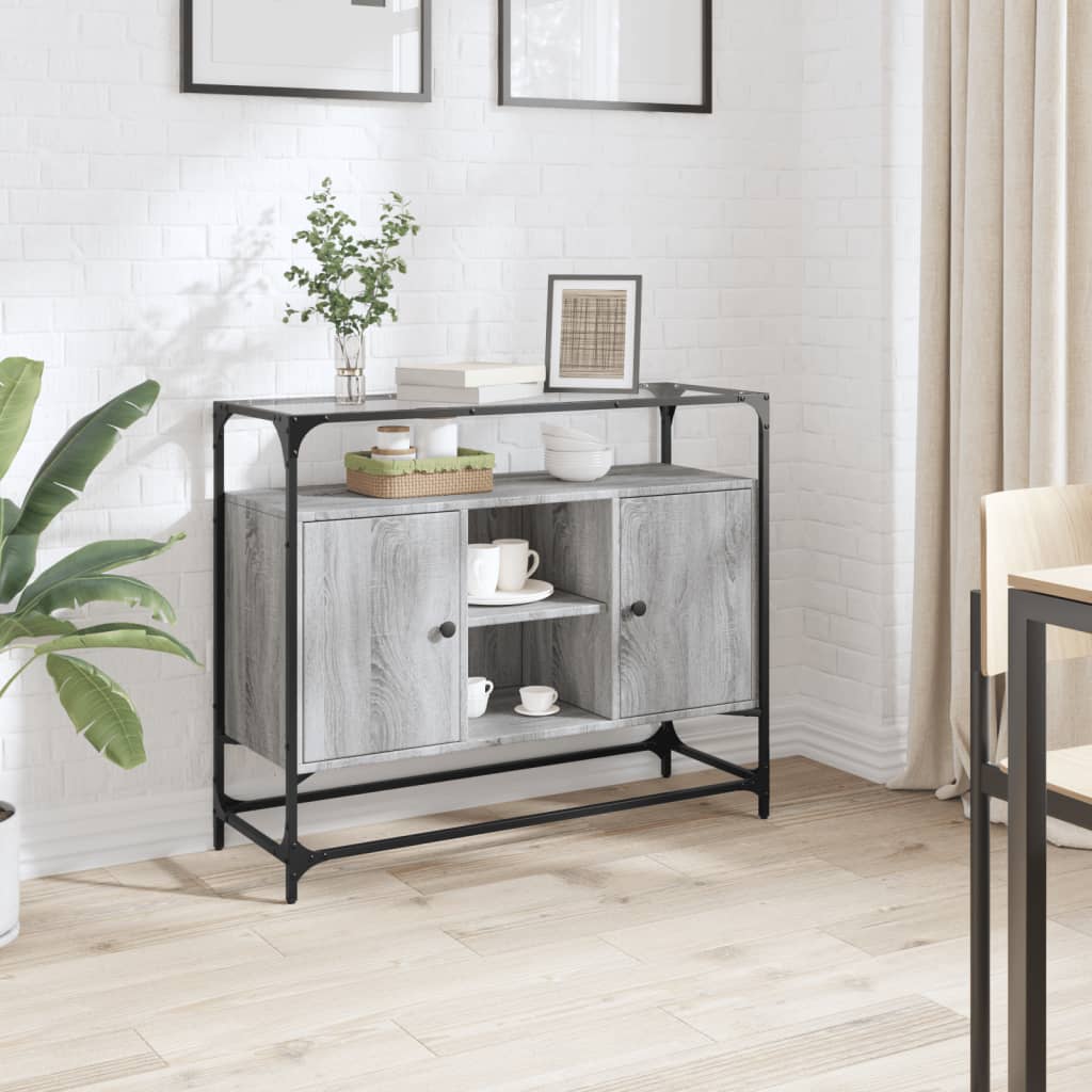 Skänk Med Glasskiva Sonoma-Ek 98X35X81 Cm Konstruerat Trä