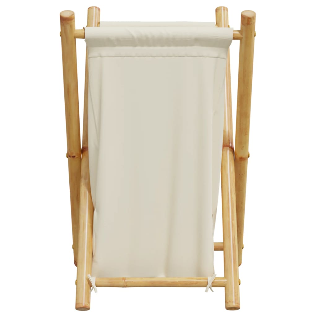 Tvättkorg Gräddvit 41,5X36X63,5 Cm Bambu