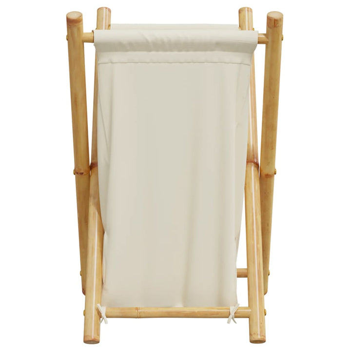 Tvättkorg Gräddvit 41,5X36X63,5 Cm Bambu
