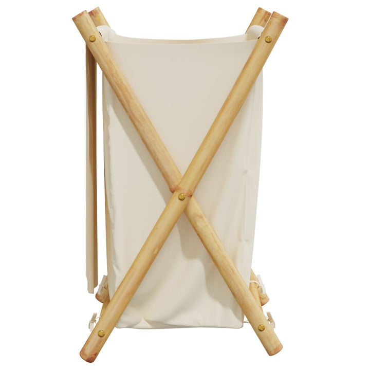 Tvättkorg Gräddvit 41,5X36X63,5 Cm Bambu
