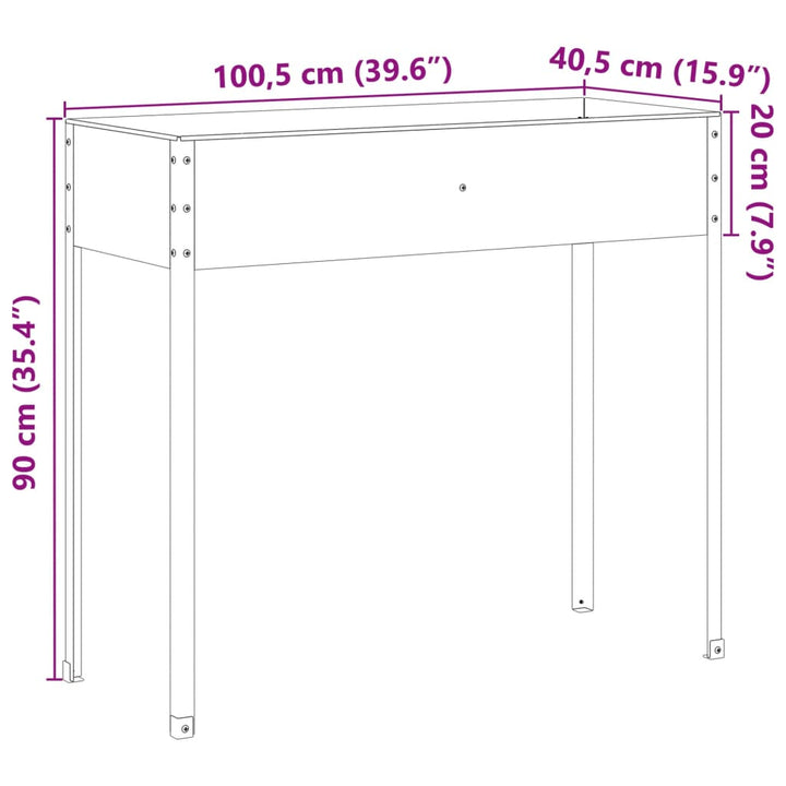 Odlingslåda 100,5X40,5X90 Cm Väderbeständigt Stål