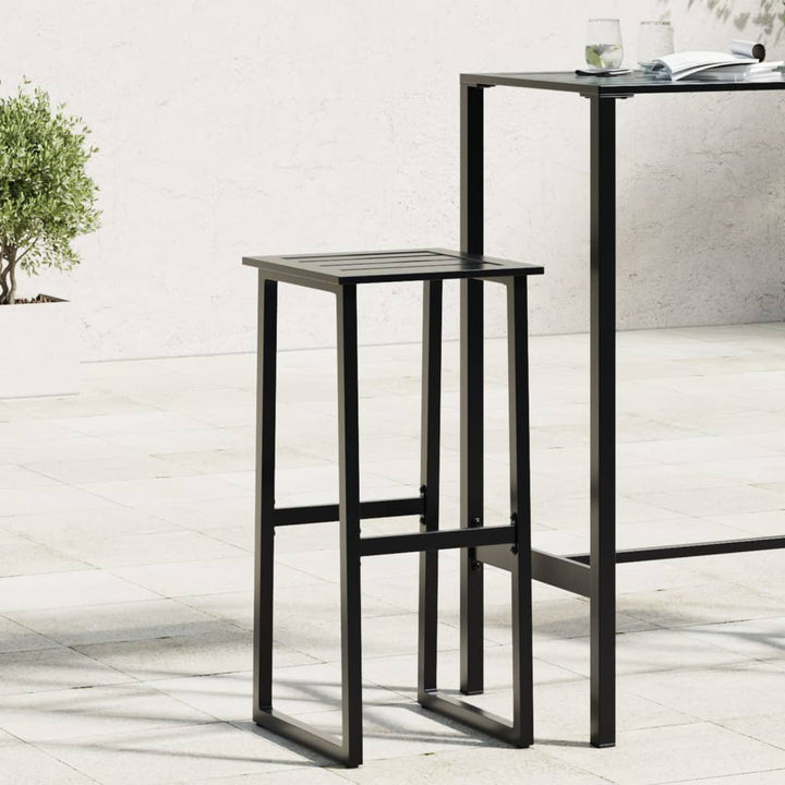 Barstolar 4 St Svart 38X38X80 Cm Pulverlackerat Stål