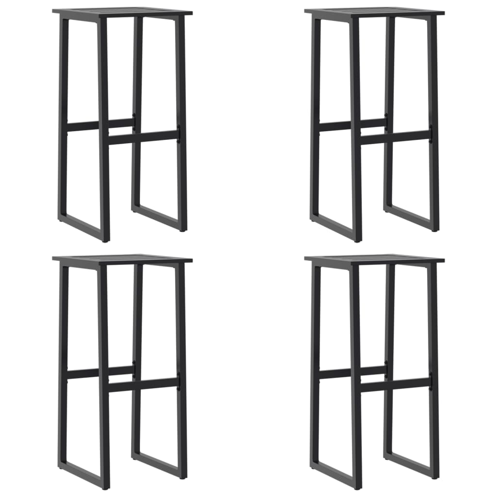 Barstolar 4 St Svart 38X38X80 Cm Pulverlackerat Stål
