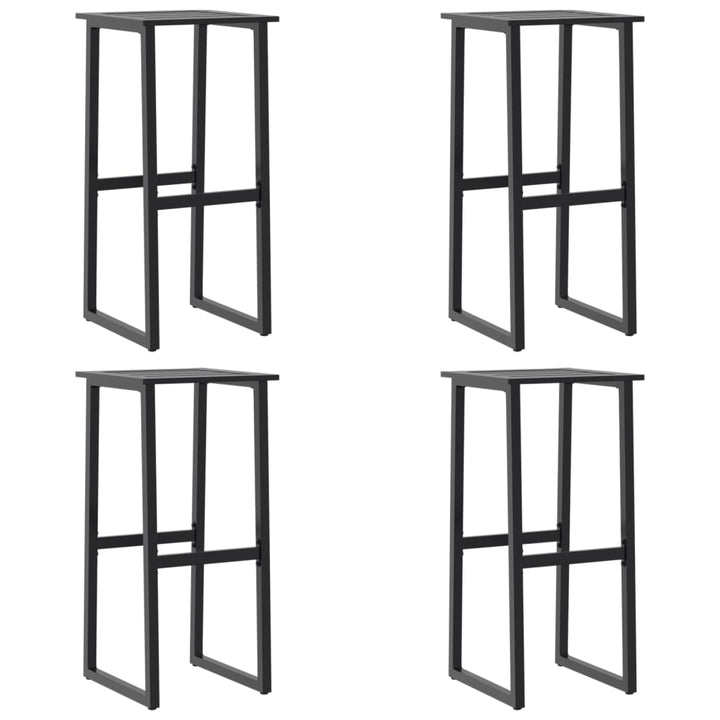 Barstolar 4 St Svart 38X38X80 Cm Pulverlackerat Stål