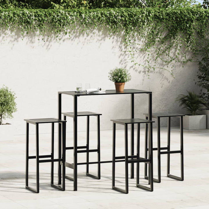 Barstolar 4 St Svart 38X38X80 Cm Pulverlackerat Stål