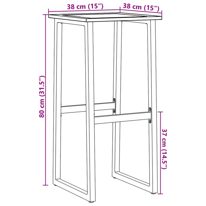 Barstolar 4 St Svart 38X38X80 Cm Pulverlackerat Stål
