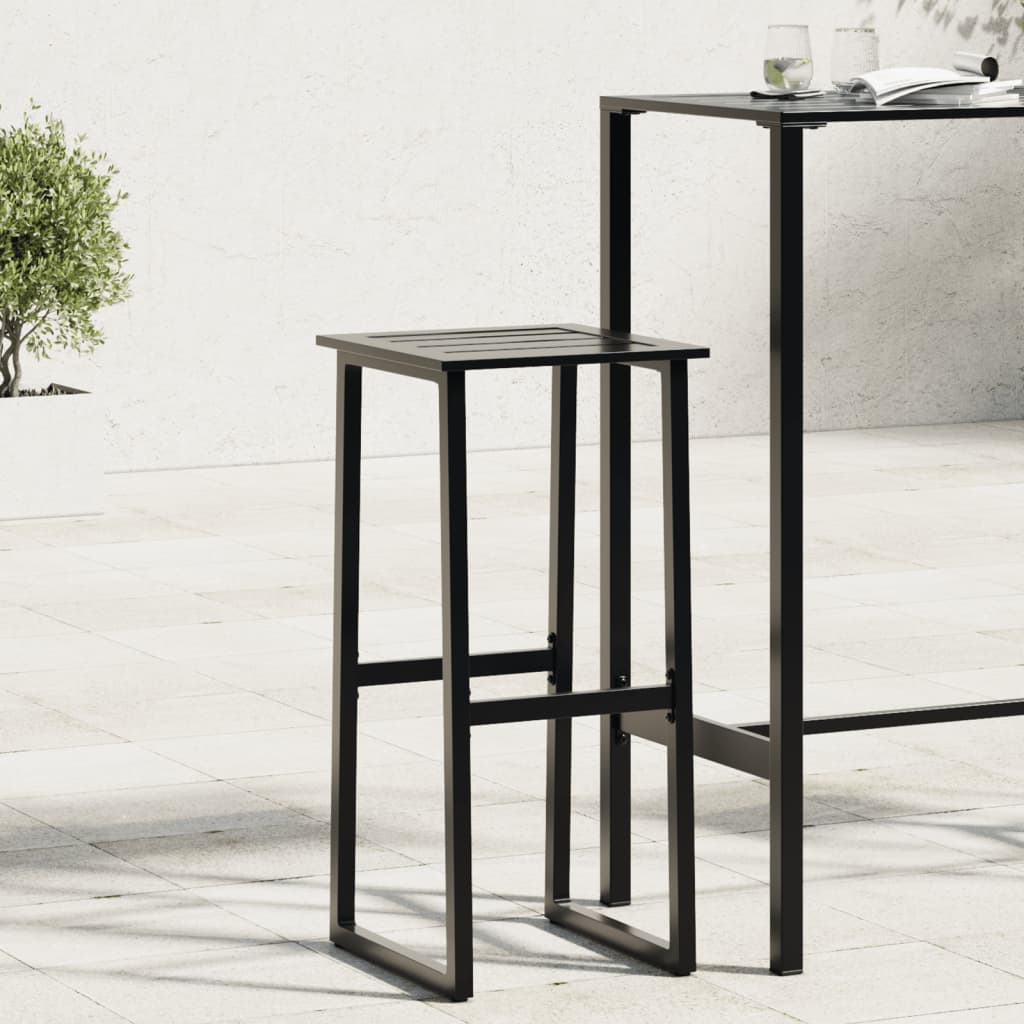 Barstolar 4 St Svart 38X38X80 Cm Pulverlackerat Stål