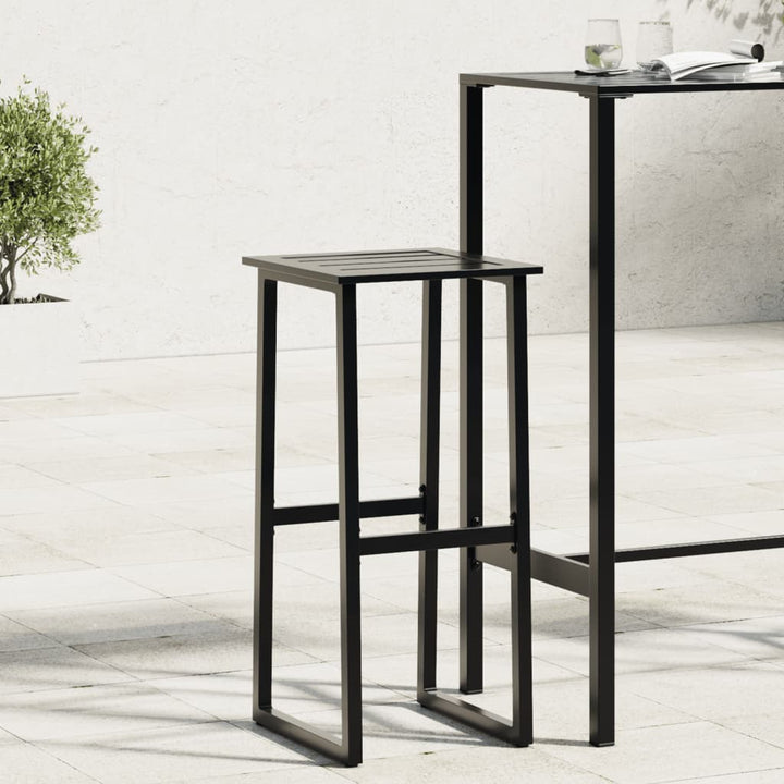 Barstolar 4 St Svart 38X38X80 Cm Pulverlackerat Stål