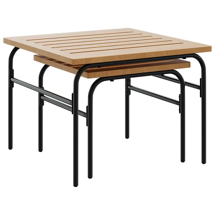 Trädgårdsbord 2 St Brunt Och Svart Stål