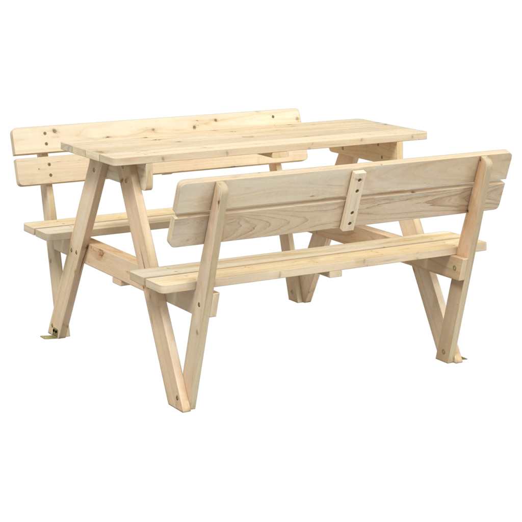 Picknickbord Med Parasollhål För 4 Barn Massivt Granträ