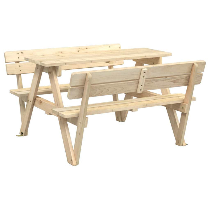 Picknickbord Med Parasollhål För 4 Barn Massivt Granträ