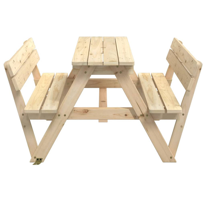 Picknickbord Med Parasollhål För 4 Barn Massivt Granträ