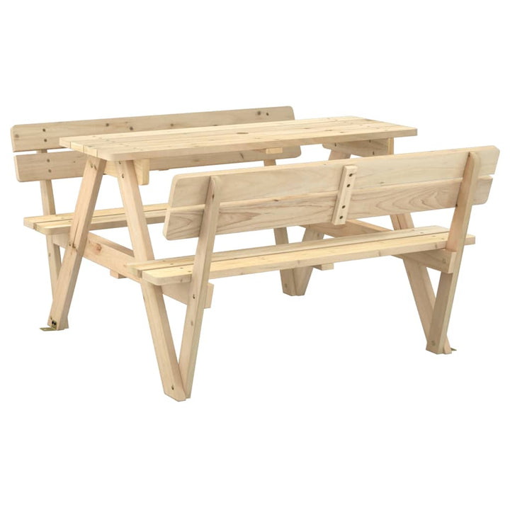 Picknickbord Med Parasollhål För 4 Barn Massivt Granträ