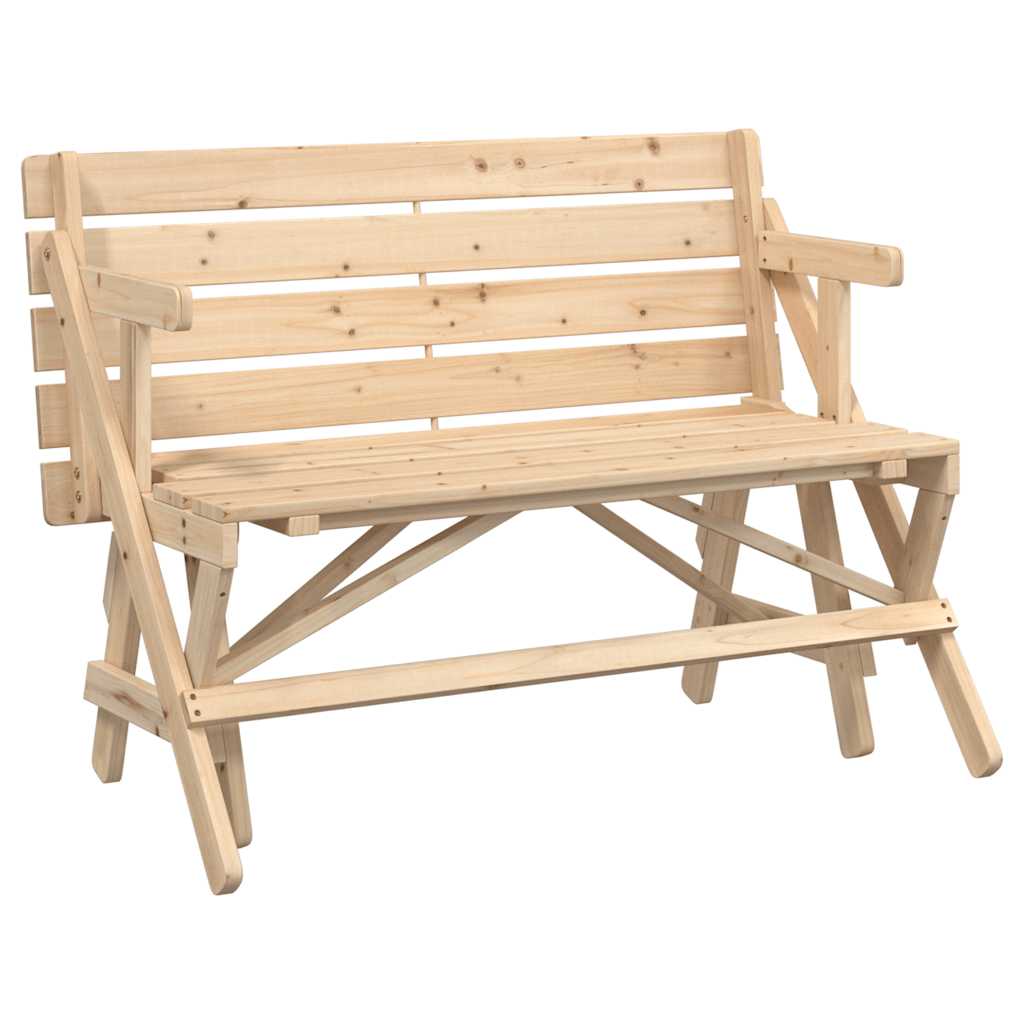 Picknickbord Med Bänkar Massivt Granträ 2-I-1