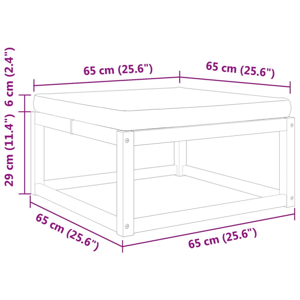 För Trädgården 65X65X29 Cm Massivt Akaciaträ