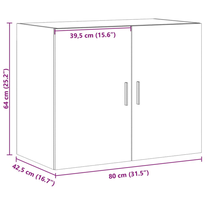 Väggskåp Sonoma-Ek 80X42,5X64 Cm Konstruerat Trä