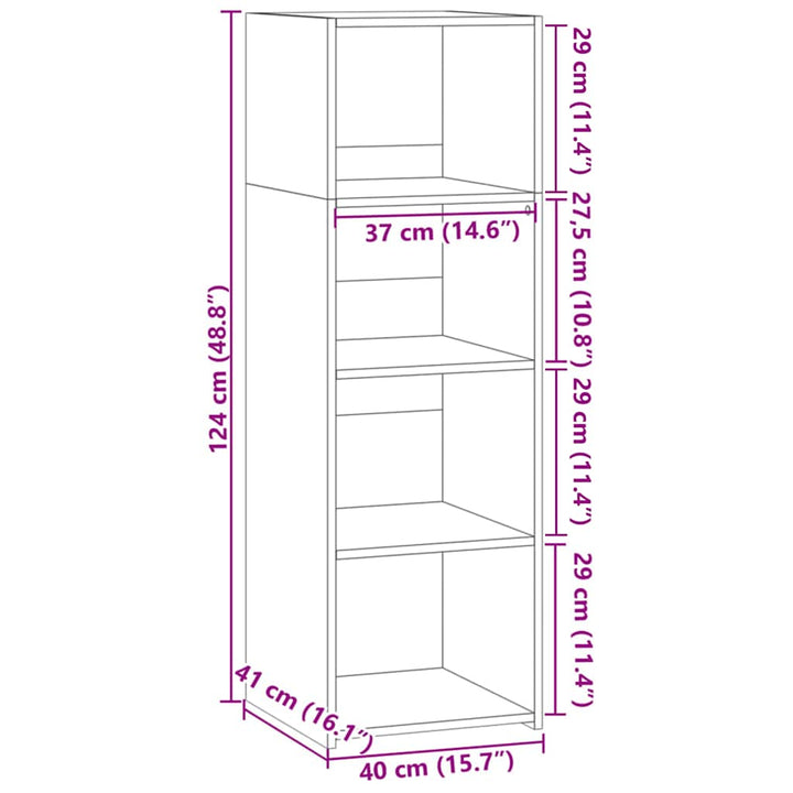 Högskåp 40X41X124 Cm Konstruerat Trä