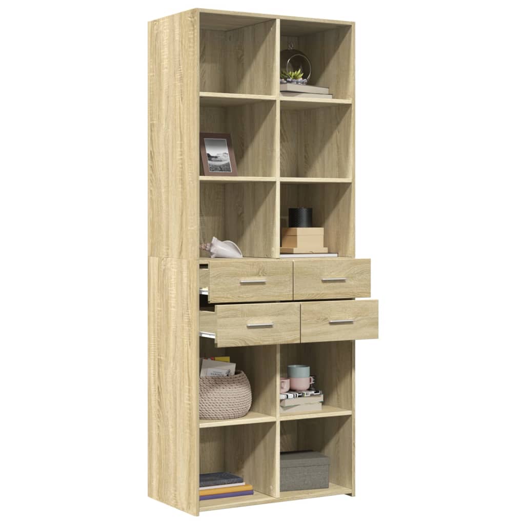 Högskåp Sonoma-Ek 70X42,5X185 Cm Konstruerat Trä