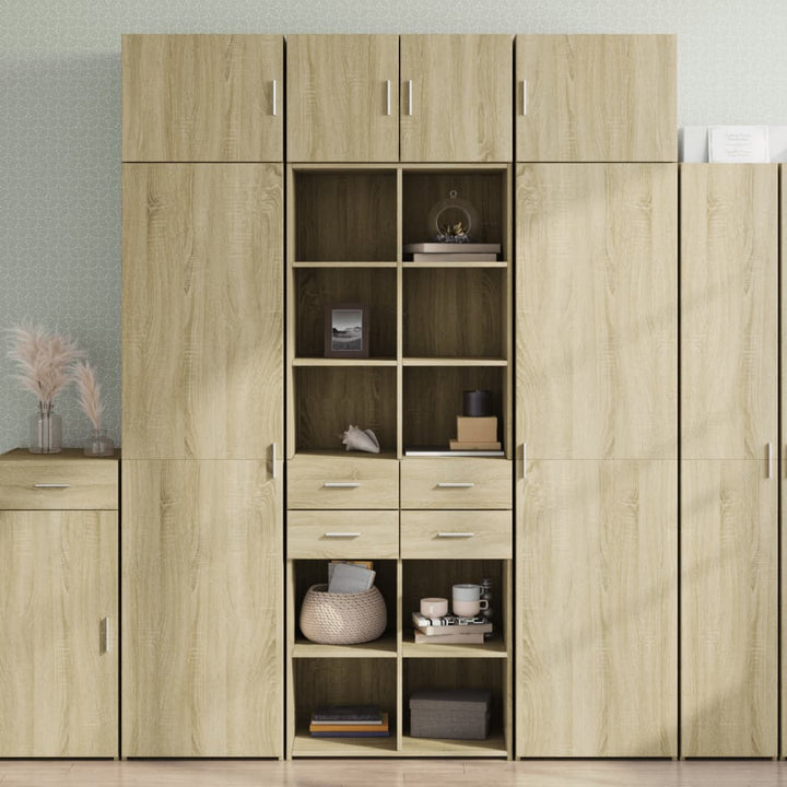 Högskåp Sonoma-Ek 70X42,5X185 Cm Konstruerat Trä