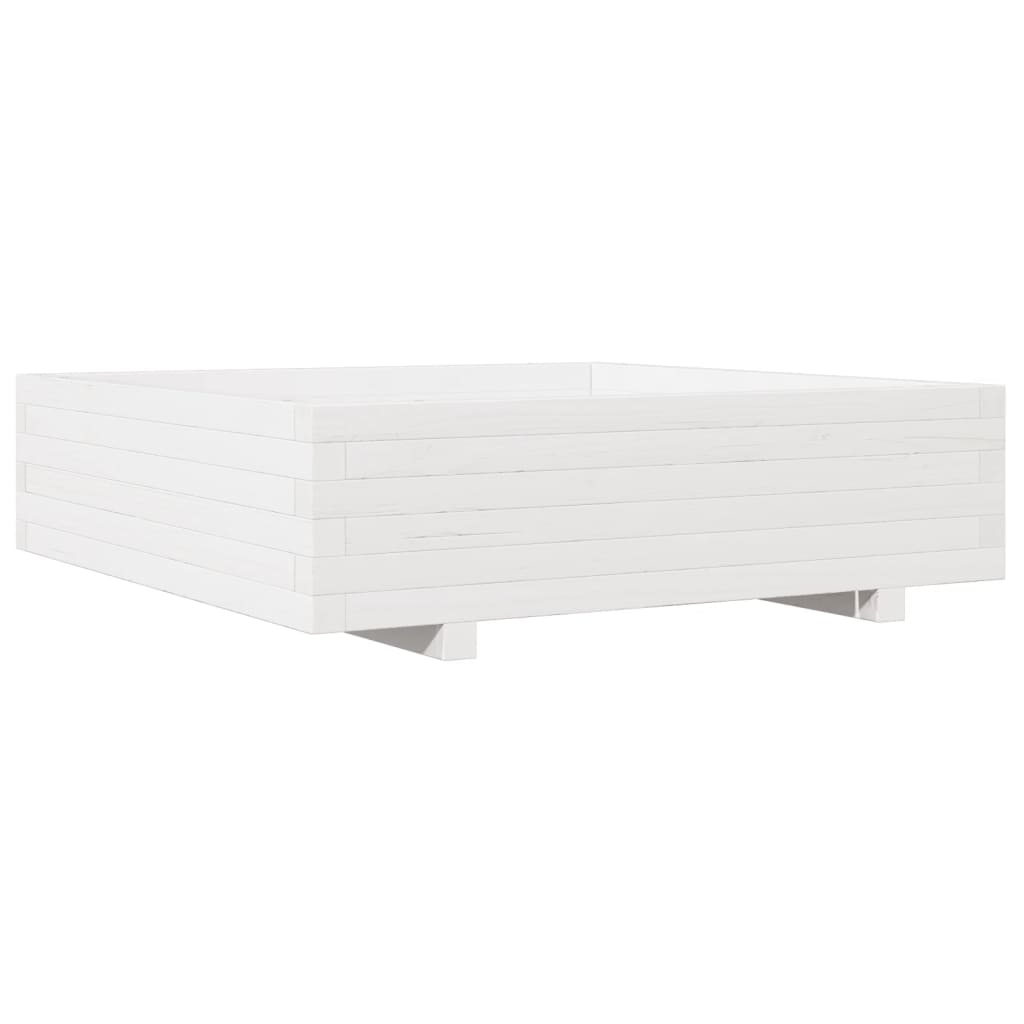 Odlingslåda 90X90X26,5 Cm Vit Massiv Furu