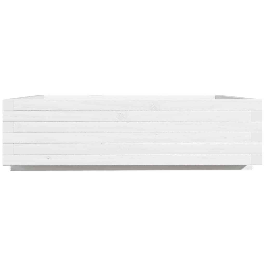 Odlingslåda 90X90X26,5 Cm Vit Massiv Furu