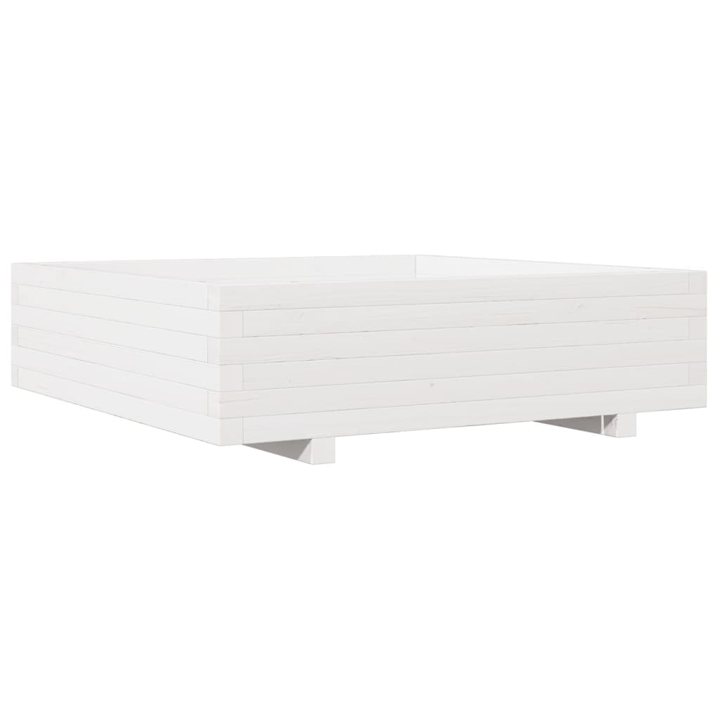 Odlingslåda 90X90X26,5 Cm Vit Massiv Furu
