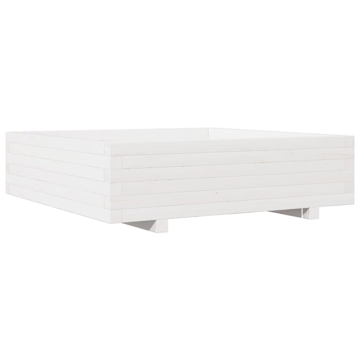 Odlingslåda 90X90X26,5 Cm Vit Massiv Furu