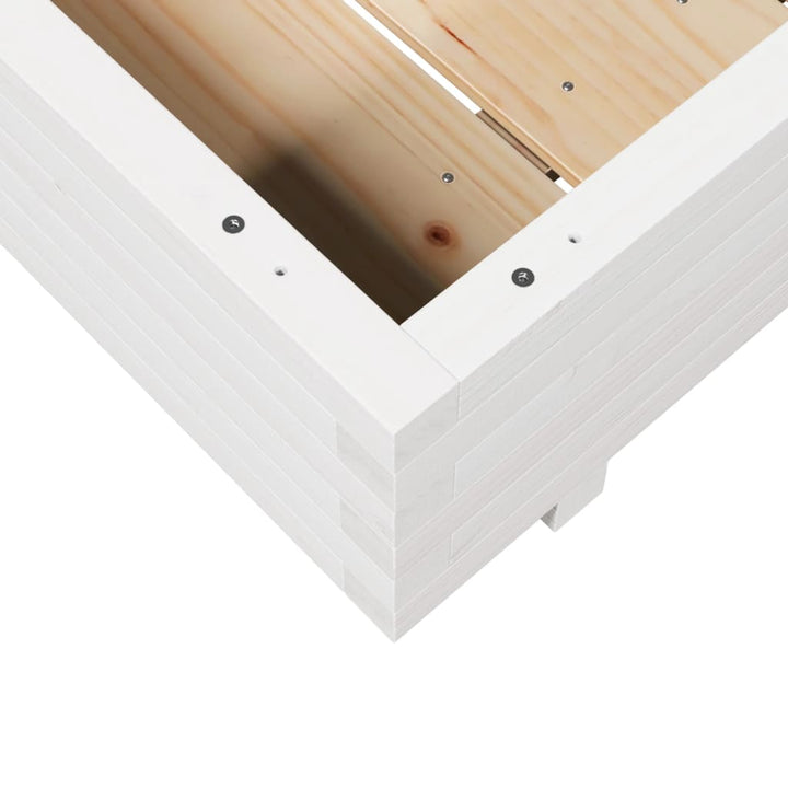 Odlingslåda 90X90X26,5 Cm Vit Massiv Furu