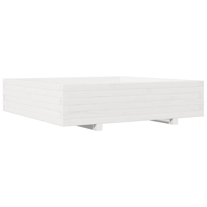Odlingslåda Vit 100X100X26,5 Cm Massiv Furu