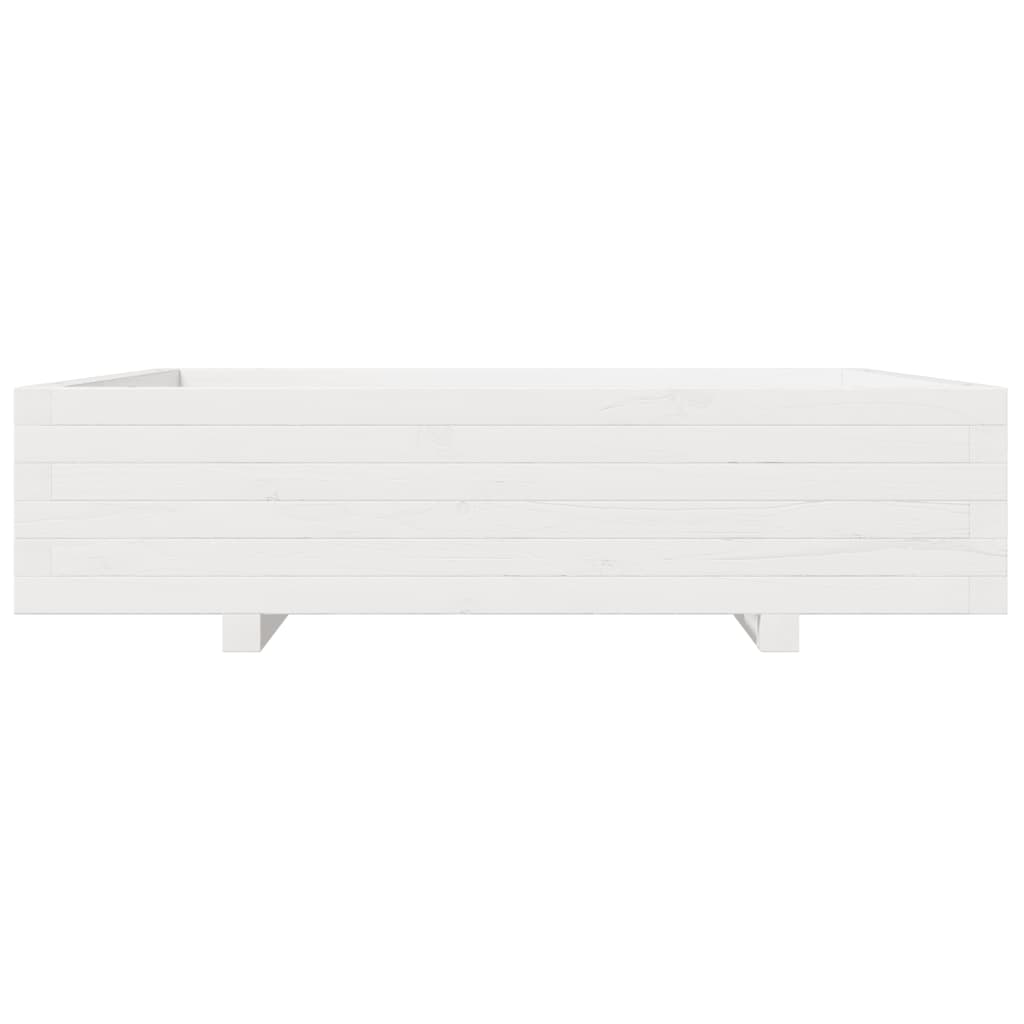 Odlingslåda Vit 100X100X26,5 Cm Massiv Furu