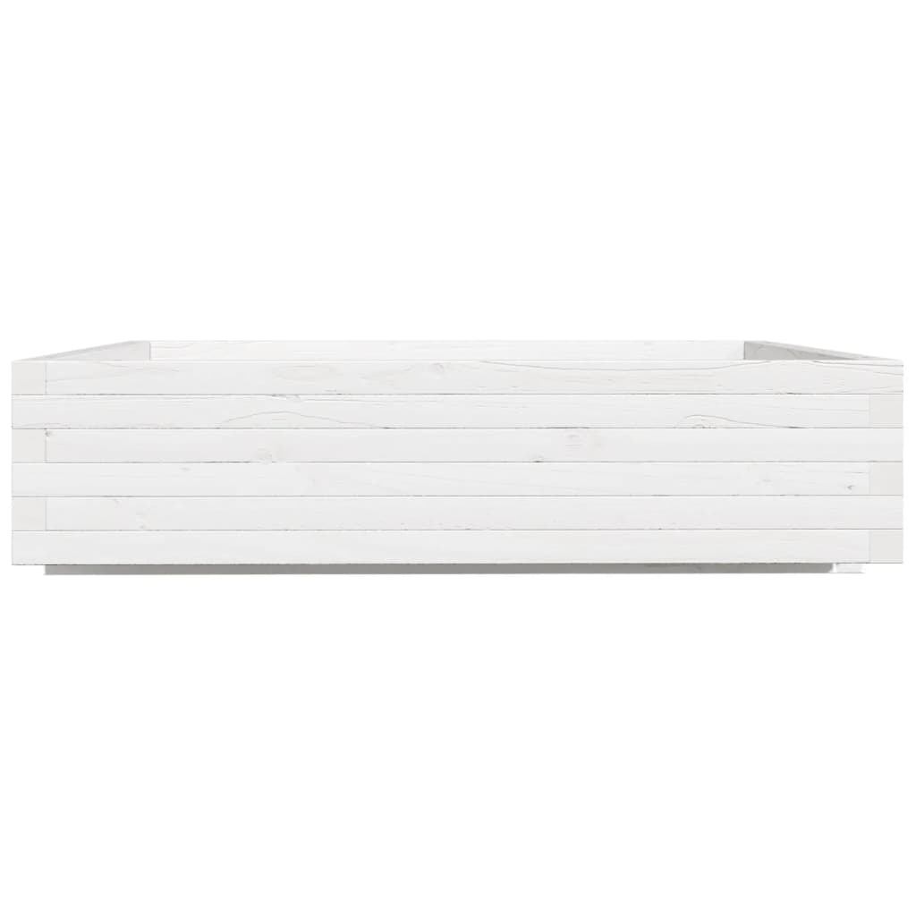 Odlingslåda Vit 100X100X26,5 Cm Massiv Furu