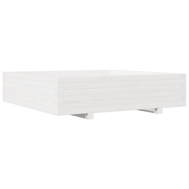 Odlingslåda Vit 100X100X26,5 Cm Massiv Furu