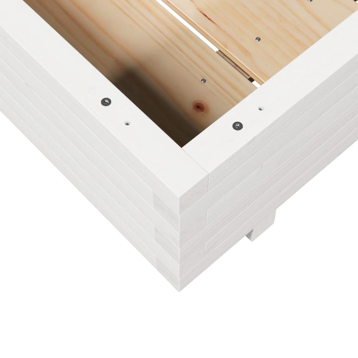 Odlingslåda Vit 100X100X26,5 Cm Massiv Furu