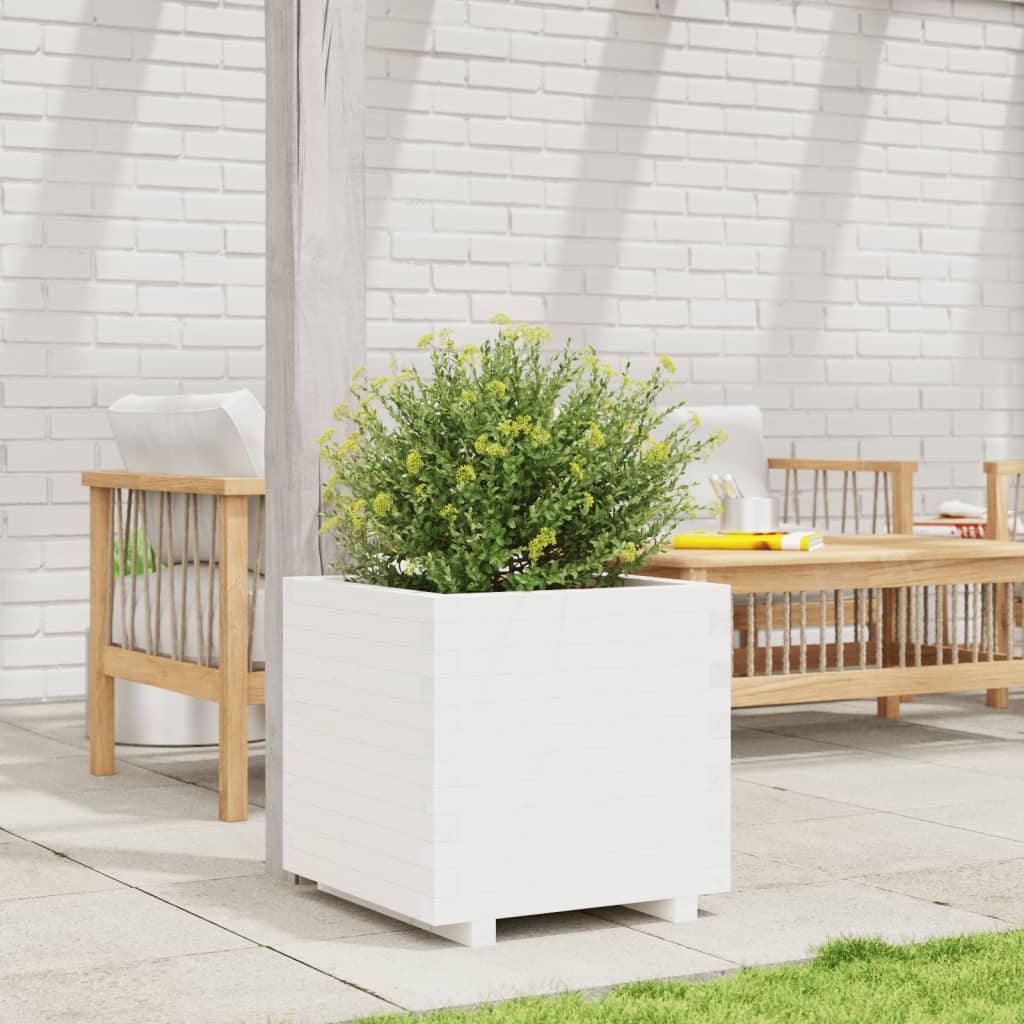 Odlingslåda Vit 50X50X49,5 Cm Massiv Furu