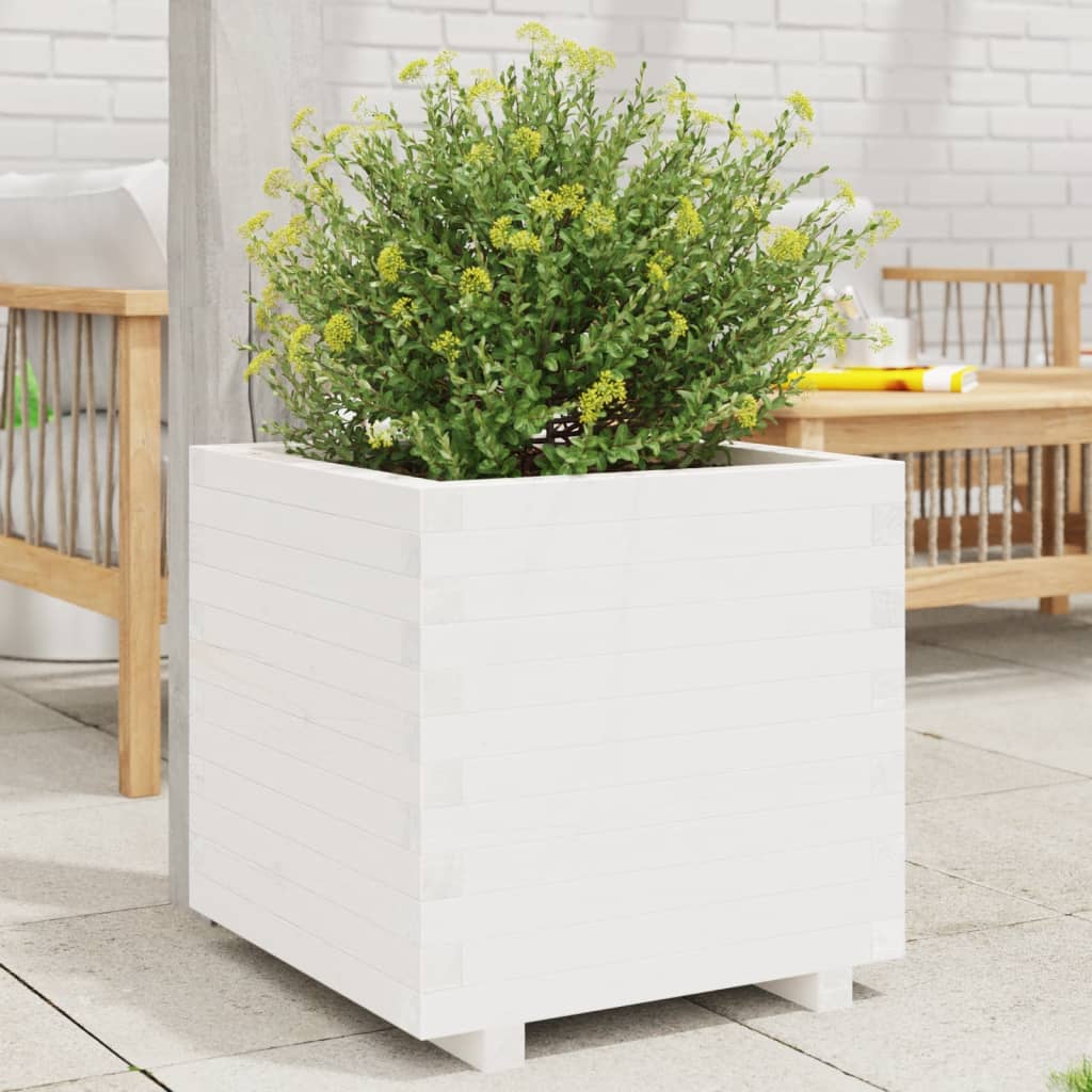 Odlingslåda Vit 50X50X49,5 Cm Massiv Furu