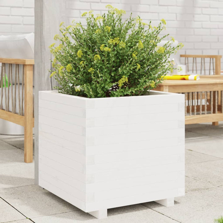 Odlingslåda Vit 50X50X49,5 Cm Massiv Furu